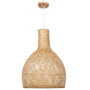 Lámpara samoa, colgante, pantalla de bambú natural trenzado