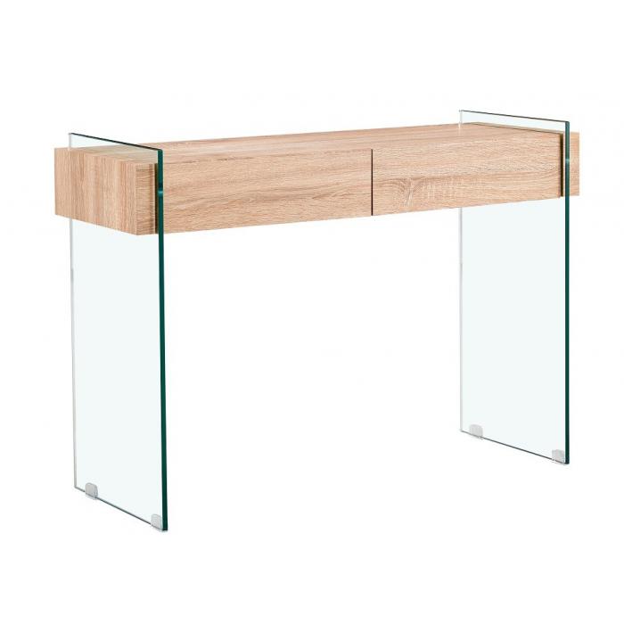 Consola giovanna, 2 cajones, madera, cristal templado, 120 x 40 cms Consola giovanna, 2 cajones, madera, cristal templado, 120 x 40 cms