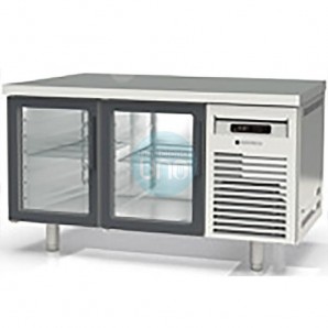 Mesa Mostrador Refrigerada, 1,5 Metros Ancho, 2 Puertas Cristal, Fondo 80 cm, Coreco MRPV-150