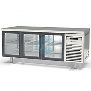 Mesa Mostrador Refrigerada, 2 Metros Ancho, 3 Puertas Cristal, Fondo 80 cm, Coreco MRPV-200