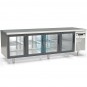 Mesa Mostrador Refrigerada, 2,5 Metros Ancho, 4 Puertas Cristal, Fondo 80 cm, Coreco MRPV-250