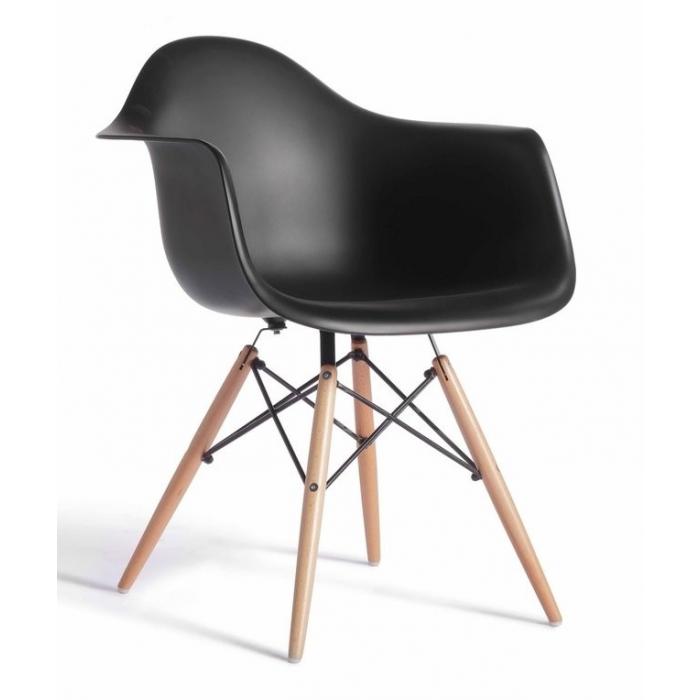 4 Sillones tower pp (su), madera, polipropileno negro - 4 unidades