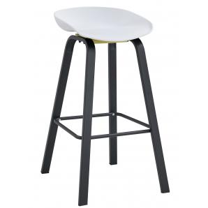 4 Taburetes dante new (su), metal negro, polipropileno blanco - 4 unidades