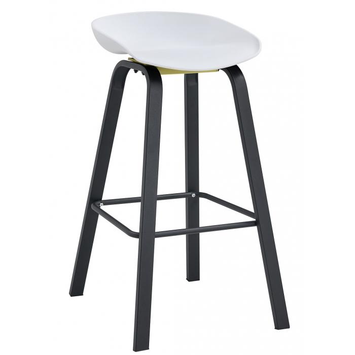 4 Taburetes dante new (su), metal negro, polipropileno blanco - 4 unidades