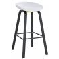 4 Taburetes dante new (su), metal negro, polipropileno blanco - 4 unidades