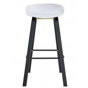 4 Taburetes dante new (su), metal negro, polipropileno blanco - 4 unidades