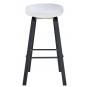 4 Taburetes dante new (su), metal negro, polipropileno blanco - 4 unidades