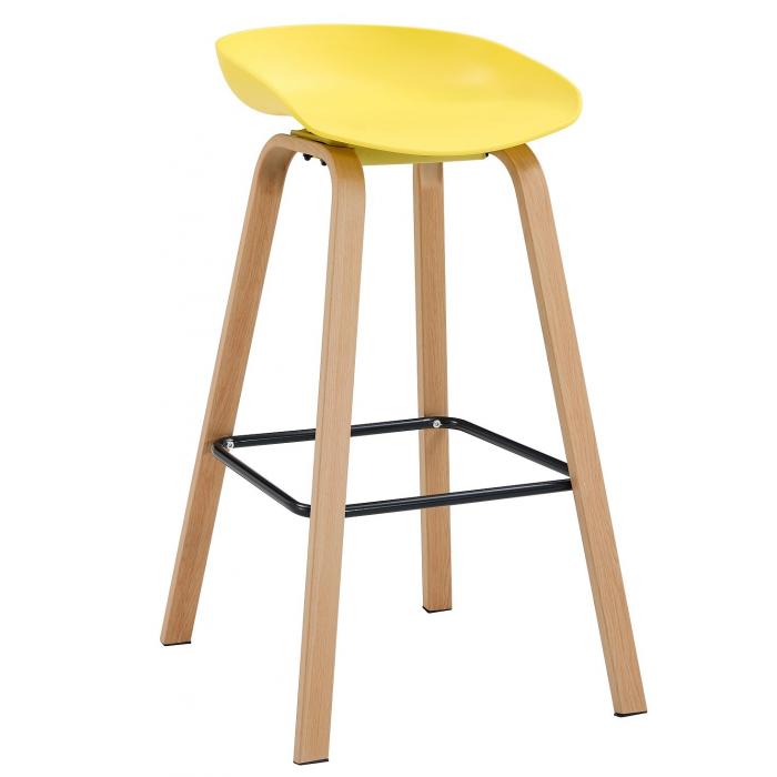 4 Taburetes dante new (su), metal, polipropileno amarillo - 4 unidades