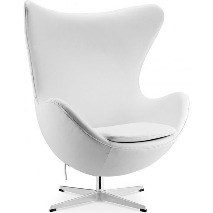 Sillón eg (te), fibra de vidrio, basculante, tapizado similpiel blanca