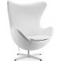 Sillón eg (te), fibra de vidrio, basculante, tapizado similpiel blanca