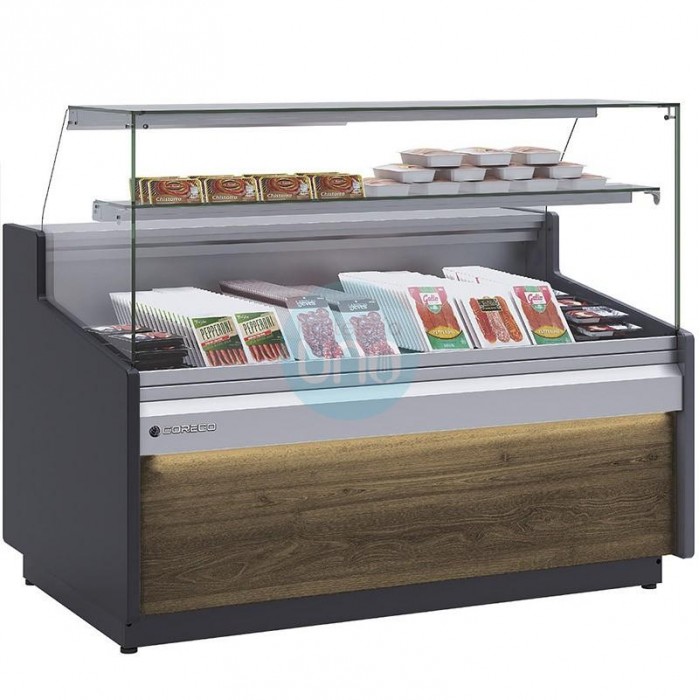 Vitrina Charcutera, 2,5 Metros Ancho, 4 Puertas, Modular, Cristal Recto, con Reserva, Coreco CVE9-25-RCTF