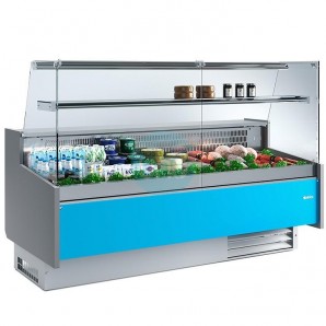Vitrina Charcutera Azul, Cristal Recto, 2,9 Metros Ancho, INFRICO VGR28P