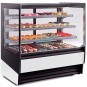 Vitrina Pastelera Refrigerada Blanca y Negra, 1,25 Metros Ancho, 1,3 Metros Alto, Cristal Recto, INFRICO VBR12PR-BN