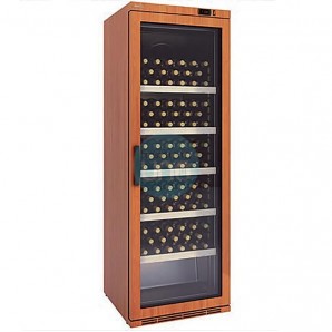 Expositor de Vinos Vertical, Color Madera, 2 Zonas de Temperatura, 120 Botellas, Coreco ECW-620