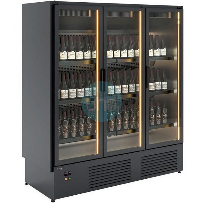 Armario Expositor de Vinos Vertical, 2 Temperaturas, 300 Botellas, 3 Puertas Abatibles, Coreco CEFIW-3R