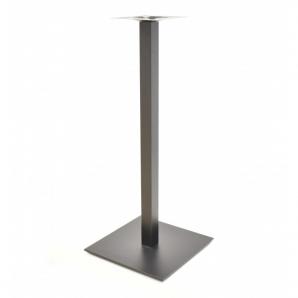 2 Bases de mesa trocadero, alta, tubo cuadrado, negra, base de acero de 8 mm 45x45 cms, altura 110 cms - 2 unidades
