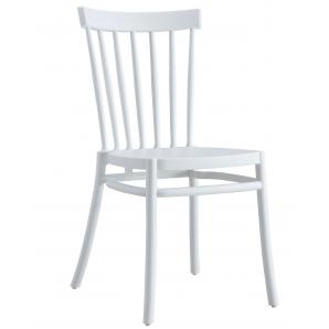 4 Sillas milos, apilable, tratamiento anti uv, polipropileno blanco - 4 unidades