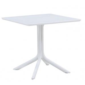 Mesa jávea, polipropileno blanco, 80 x 80 cms