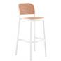 4 Taburetes funchal, apilable, polipropileno blanco y beige - 4 unidades