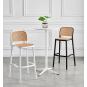 4 Taburetes funchal, apilable, polipropileno blanco y beige - 4 unidades