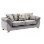 Set sofás cambridge, 3 + 2 plazas, tejido combinado gris con gris claro