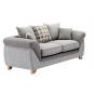 Set sofás cambridge, 3 + 2 plazas, tejido combinado gris con gris claro
