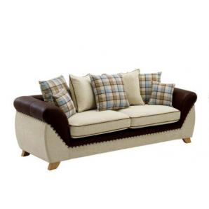 Sofá cambridge, 3 plazas, tejido combinado marrón con beige