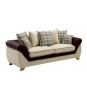 Sofá cambridge, 3 plazas, tejido combinado marrón con beige