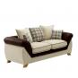 Set sofás cambridge, 3 + 2 plazas, tejido combinado marrón con beige