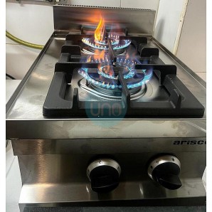 Cocina a Gas Sobremesa 2 Fuegos, Fondo 60 cm, Fuego Potente, Arisco CGTE604