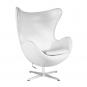 Sillón eg (te), fibra de vidrio, basculante, tapizado similpiel blanca