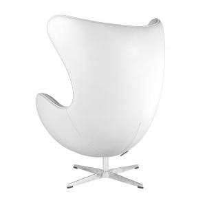 Sillón eg (te), fibra de vidrio, basculante, tapizado similpiel blanca