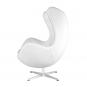 Sillón eg (te), fibra de vidrio, basculante, tapizado similpiel blanca