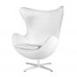 Sillón eg (te), fibra de vidrio, basculante, tapizado similpiel blanca