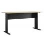 Mesa de oficina work, metal, bilaminado natural y negro 150 x 60 cms