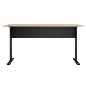 Mesa de oficina work, metal, bilaminado natural y negro 150 x 60 cms