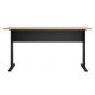 Mesa de oficina work, metal, bilaminado natural y negro 150 x 60 cms