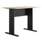 Mesa de oficina work, metal, bilaminado natural y negro 90 x 60 cms