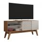 Mueble tv premium, matte y blanco roto, 150 cms.