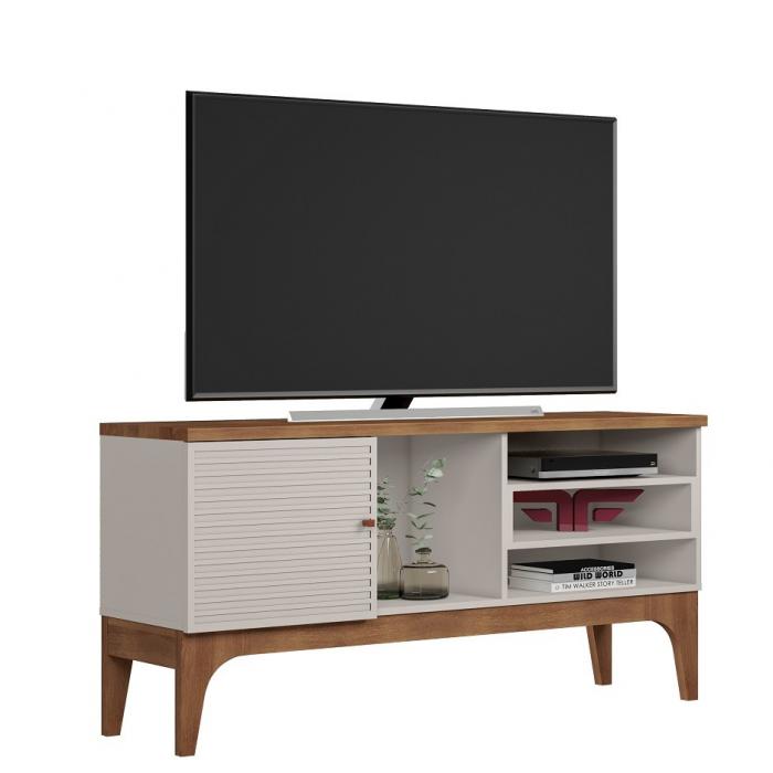 Mueble tv veneza, blanco roto y matte, 136 cms.