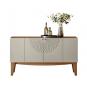 Buffet jade, 4 puertas, matte y blanco roto, 136 cms.