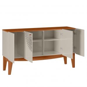 Buffet jade, 4 puertas, matte y blanco roto, 136 cms.