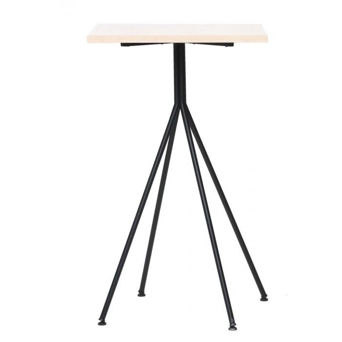 Mesa bistró, alta, metal negro, tapa de mdp color blanco, 60 x 60 cms