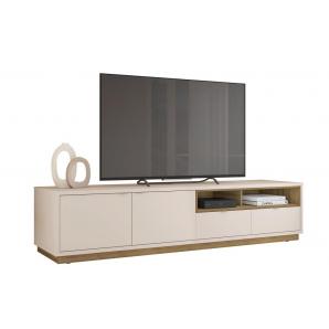 Mueble tv isis, blanco roto y miel, 218 cms.