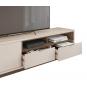 Mueble tv isis, blanco roto y nogal, 218 cms.
