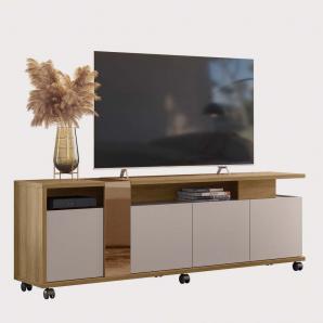 Mueble tv new cristal, miel y cacao, 183 cms.