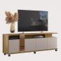 Mueble tv new cristal, miel y cacao, 183 cms.