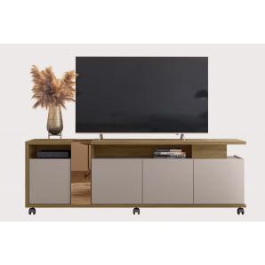 Mueble tv new cristal, miel y cacao, 183 cms.