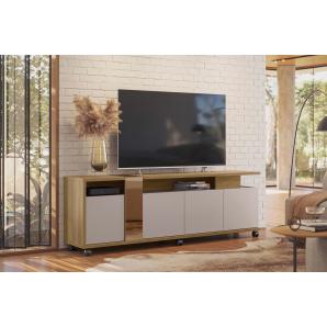 Mueble tv new cristal, miel y cacao, 183 cms.