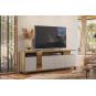 Mueble tv new cristal, miel y cacao, 183 cms.